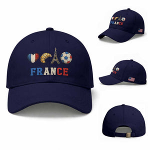 French Football Fan Baseball Cap France Soccer Game Day Gift TS12 Baseball Cap Universal Fit Dark Blue Print Your Wear