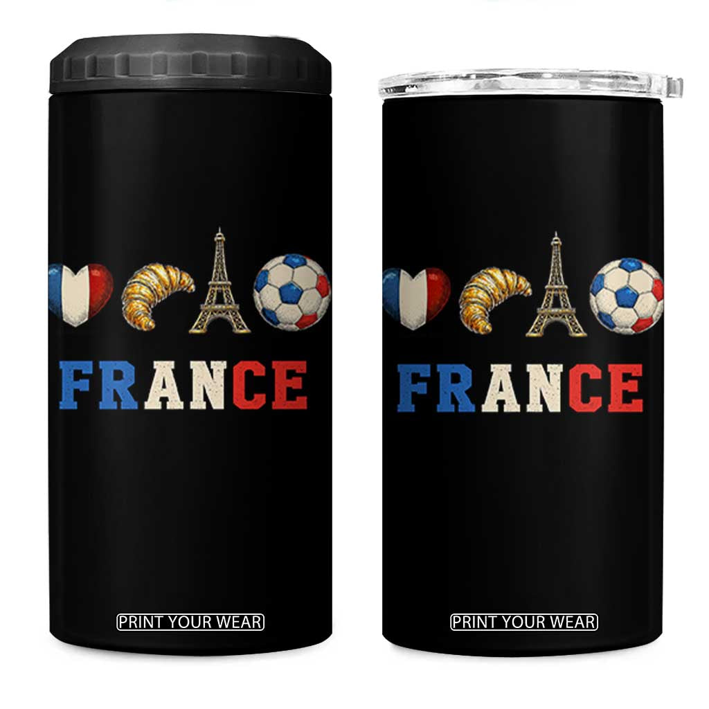French Football Fan 4 in 1 Can Cooler Tumbler France Soccer Game Day Gift TS12 One Size: 16 oz Black Print Your Wear