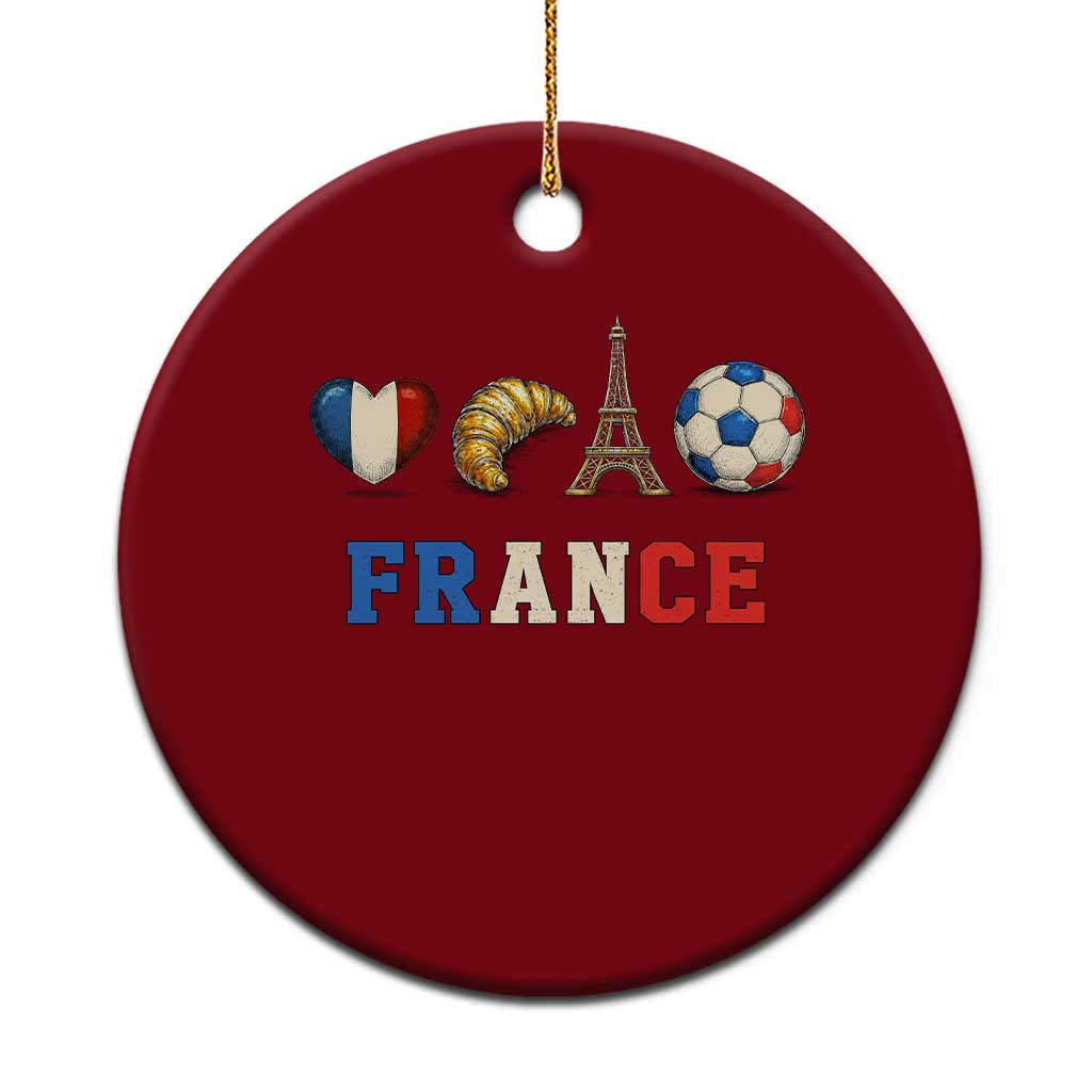 French Football Fan Ceramic Ornament France Soccer Game Day Gift TS12 1pc Red Print Your Wear
