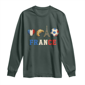 French Football Fan Long Sleeve Shirt France Soccer Game Day Gift TS12 Dark Forest Green Print Your Wear