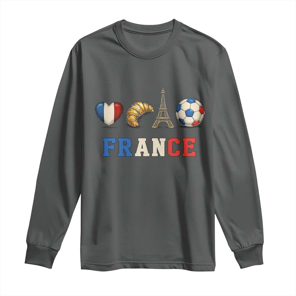 French Football Fan Long Sleeve Shirt France Soccer Game Day Gift TS12 Dark Heather Print Your Wear