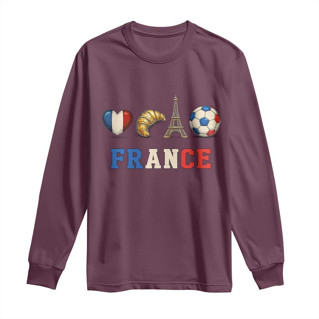 French Football Fan Long Sleeve Shirt France Soccer Game Day Gift TS12 Maroon Print Your Wear