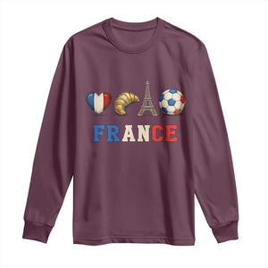 French Football Fan Long Sleeve Shirt France Soccer Game Day Gift TS12 Maroon Print Your Wear