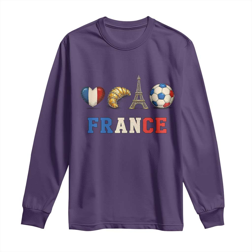 French Football Fan Long Sleeve Shirt France Soccer Game Day Gift TS12 S Purple Print Your Wear