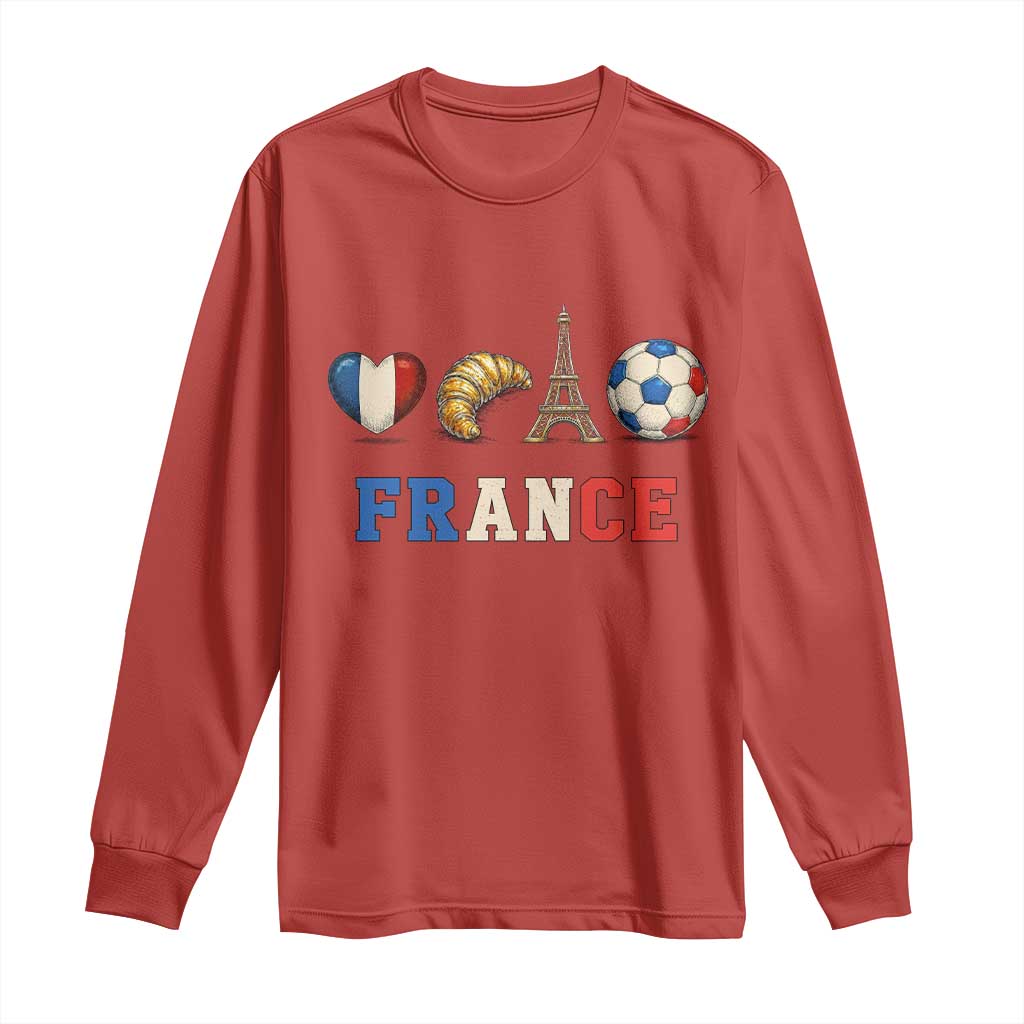 French Football Fan Long Sleeve Shirt France Soccer Game Day Gift TS12 Red Print Your Wear