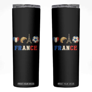 French Football Fan Skinny Tumbler France Soccer Game Day Gift TS12 Black Print Your Wear
