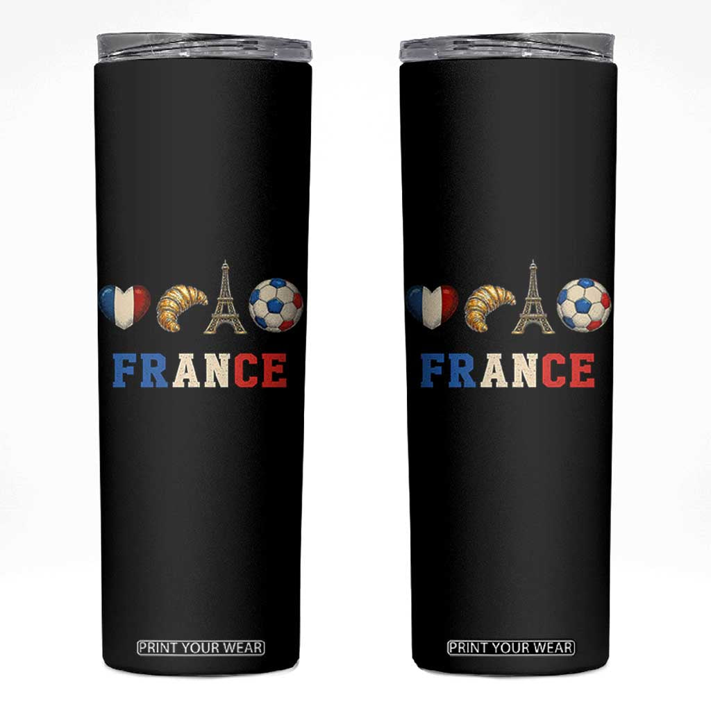 French Football Fan Skinny Tumbler France Soccer Game Day Gift TS12 Black Print Your Wear