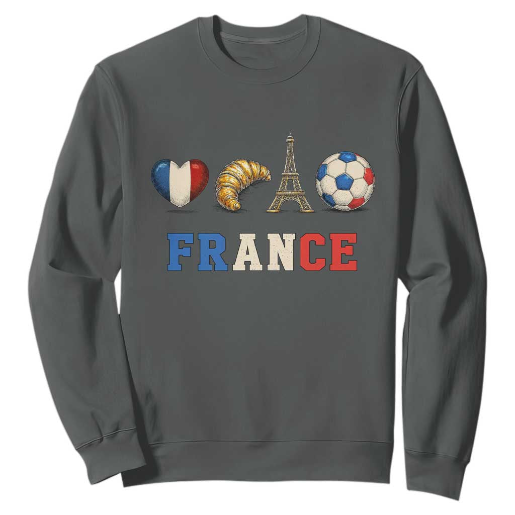 French Football Fan Sweatshirt France Soccer Game Day Gift TS12 Dark Heather Print Your Wear
