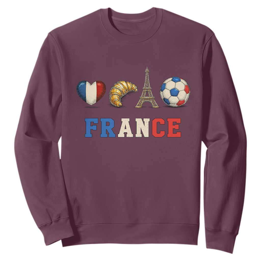 French Football Fan Sweatshirt France Soccer Game Day Gift TS12 Maroon Print Your Wear
