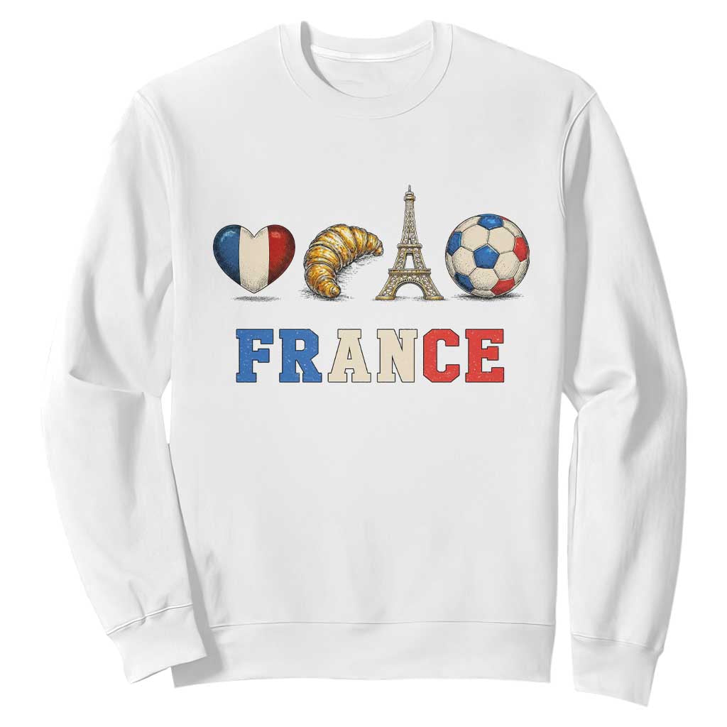 French Football Fan Sweatshirt France Soccer Game Day Gift TS12 White Print Your Wear