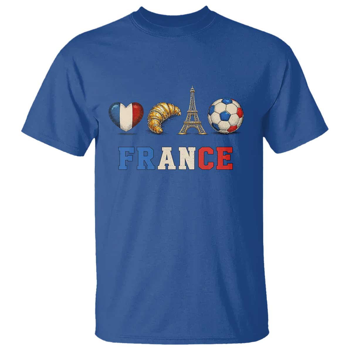 French Football Fan T Shirt France Soccer Game Day Gift TS12 Royal Blue Print Your Wear