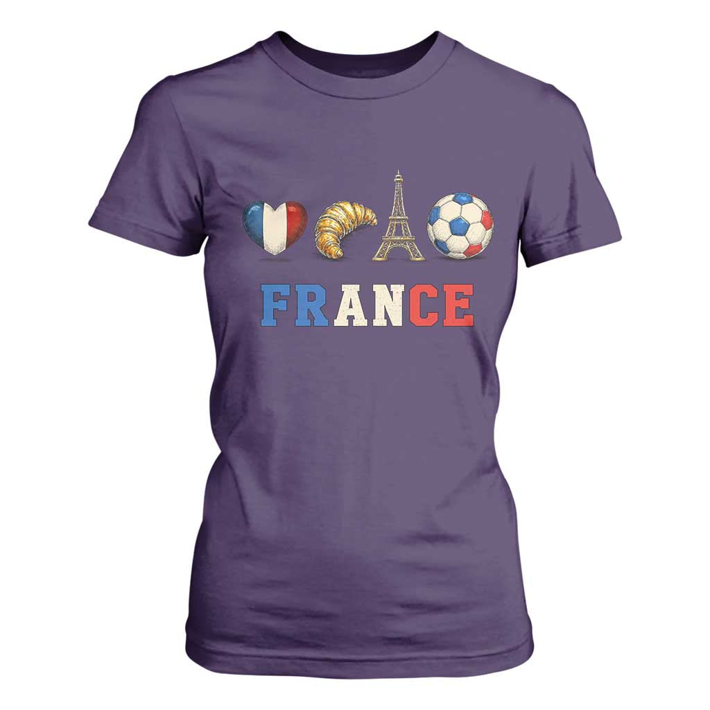 French Football Fan T Shirt For Women France Soccer Game Day Gift TS12 Purple Print Your Wear