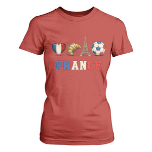 French Football Fan T Shirt For Women France Soccer Game Day Gift TS12 Red Print Your Wear