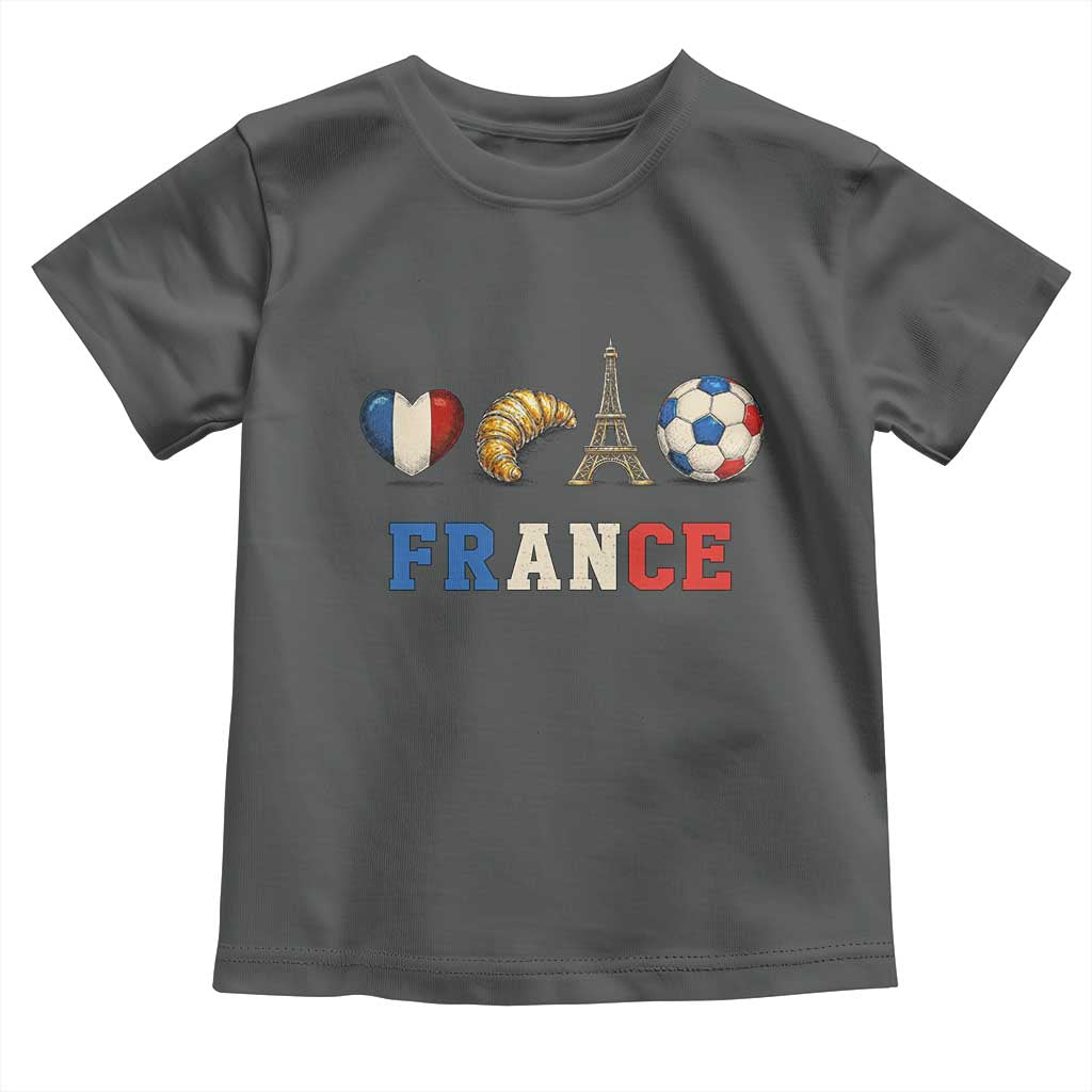 French Football Fan Toddler T Shirt France Soccer Game Day Gift TS12 Dark Heather Print Your Wear