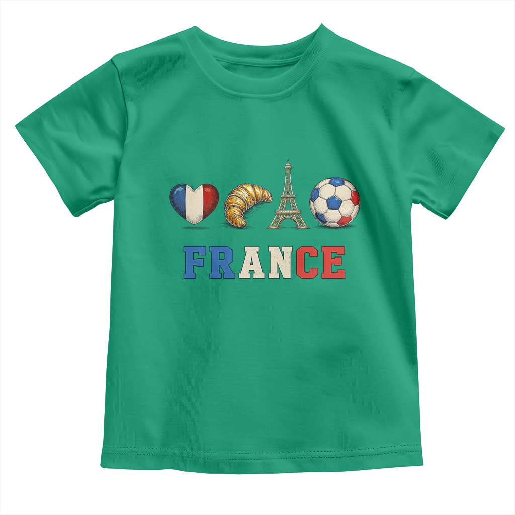 French Football Fan Toddler T Shirt France Soccer Game Day Gift TS12 Irish Green Print Your Wear