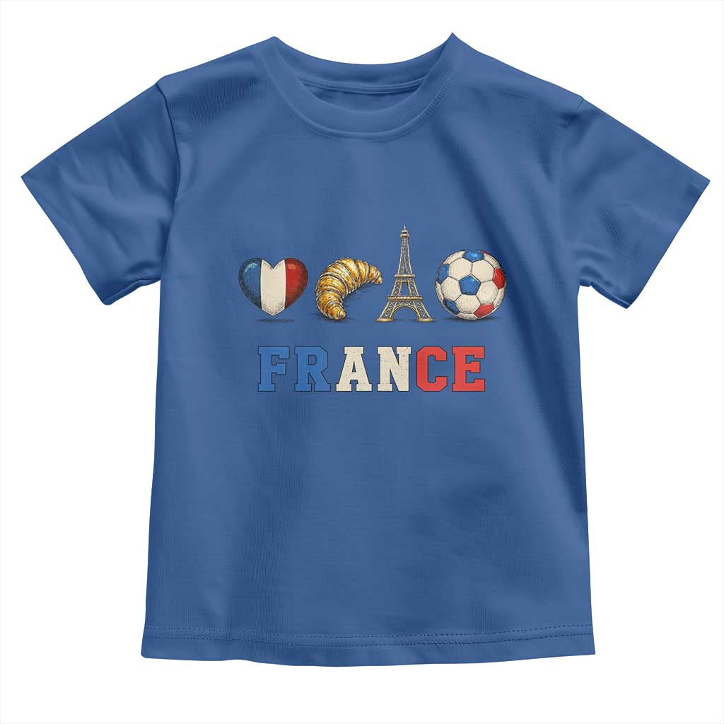 French Football Fan Toddler T Shirt France Soccer Game Day Gift TS12 Royal Blue Print Your Wear