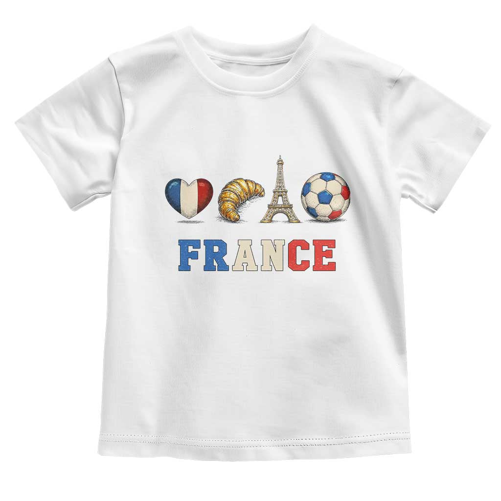 French Football Fan Toddler T Shirt France Soccer Game Day Gift TS12 White Print Your Wear