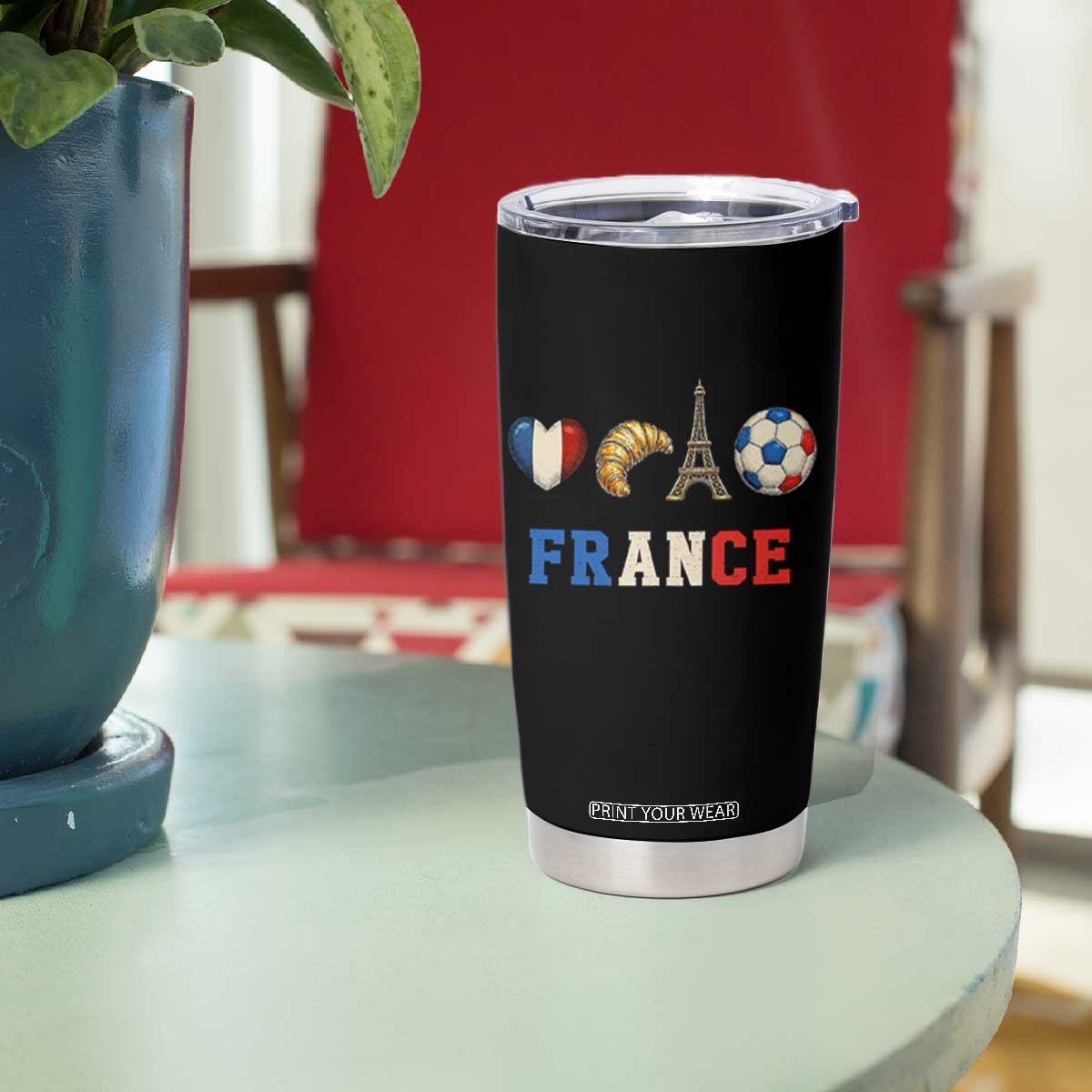 French Football Fan Tumbler Cup France Soccer Game Day Gift TS12 Print Your Wear