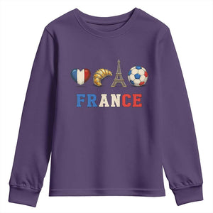 French Football Fan Youth Sweatshirt France Soccer Game Day Gift TS12 Purple Print Your Wear