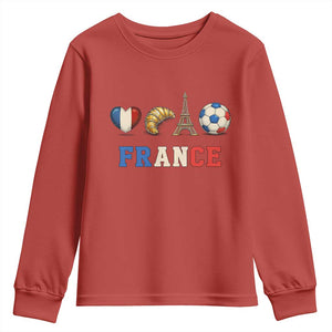 French Football Fan Youth Sweatshirt France Soccer Game Day Gift TS12 Red Print Your Wear