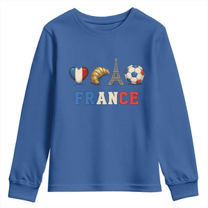 French Football Fan Youth Sweatshirt France Soccer Game Day Gift TS12 Royal Blue Print Your Wear