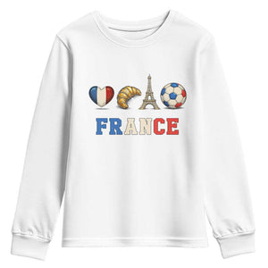 French Football Fan Youth Sweatshirt France Soccer Game Day Gift TS12 White Print Your Wear