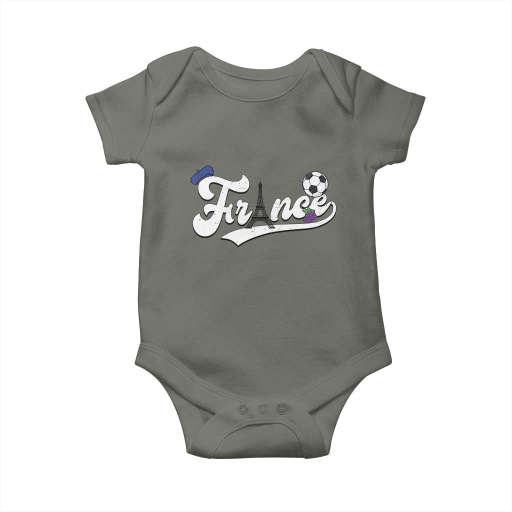 France Soccer Supporter Baby Onesie Game Day French Football Gift TS12 Military Green Print Your Wear