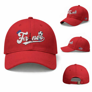 France Soccer Supporter Baseball Cap Game Day French Football Gift TS12 Baseball Cap Universal Fit Red Print Your Wear
