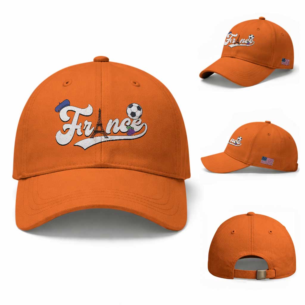 France Soccer Supporter Baseball Cap Game Day French Football Gift TS12 Baseball Cap Universal Fit Orange Print Your Wear