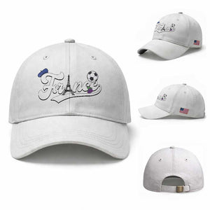 France Soccer Supporter Baseball Cap Game Day French Football Gift TS12 Baseball Cap Universal Fit White Print Your Wear