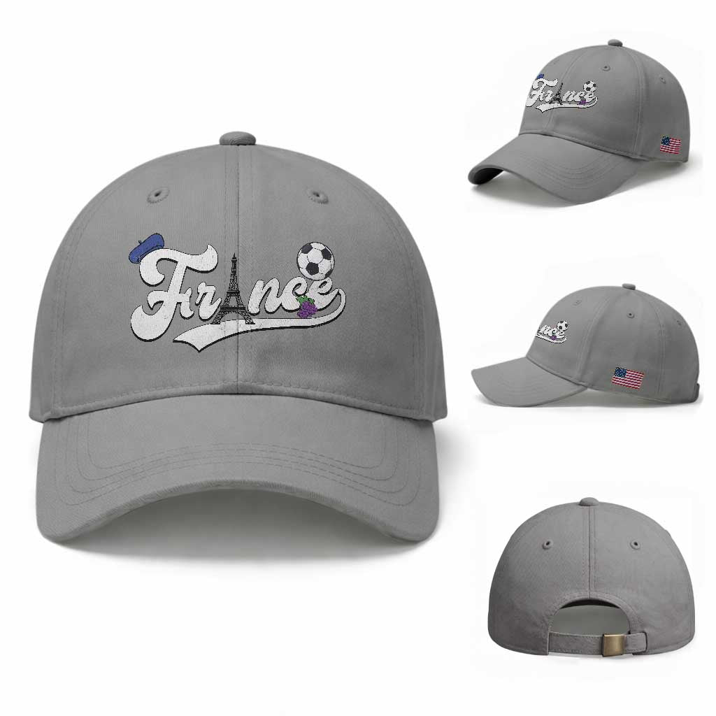 France Soccer Supporter Baseball Cap Game Day French Football Gift TS12 Baseball Cap Universal Fit Sport Gray Print Your Wear