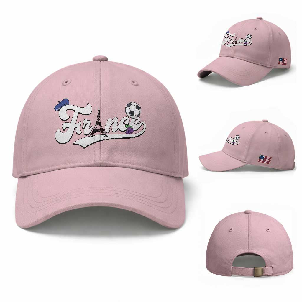 France Soccer Supporter Baseball Cap Game Day French Football Gift TS12 Baseball Cap Universal Fit Light Pink Print Your Wear