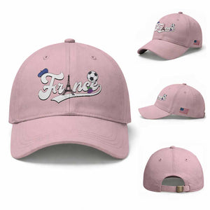France Soccer Supporter Baseball Cap Game Day French Football Gift TS12 Baseball Cap Universal Fit Light Pink Print Your Wear