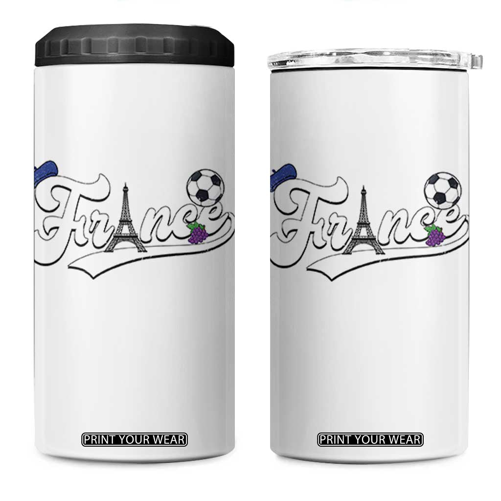 France Soccer Supporter 4 in 1 Can Cooler Tumbler Game Day French Football Gift TS12 One Size: 16 oz White Print Your Wear