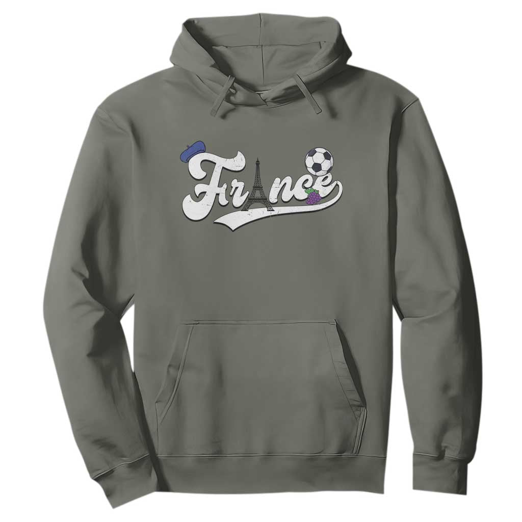 France Soccer Supporter Hoodie Game Day French Football Gift TS12 S Military Green Print Your Wear