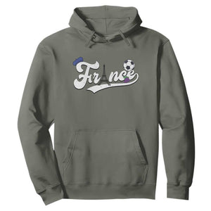 France Soccer Supporter Hoodie Game Day French Football Gift TS12 S Military Green Print Your Wear