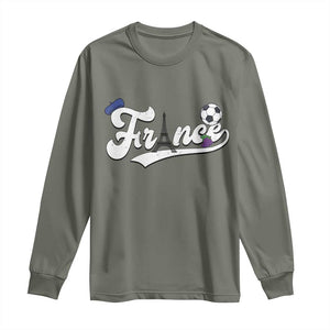France Soccer Supporter Long Sleeve Shirt Game Day French Football Gift TS12 S Military Green Print Your Wear