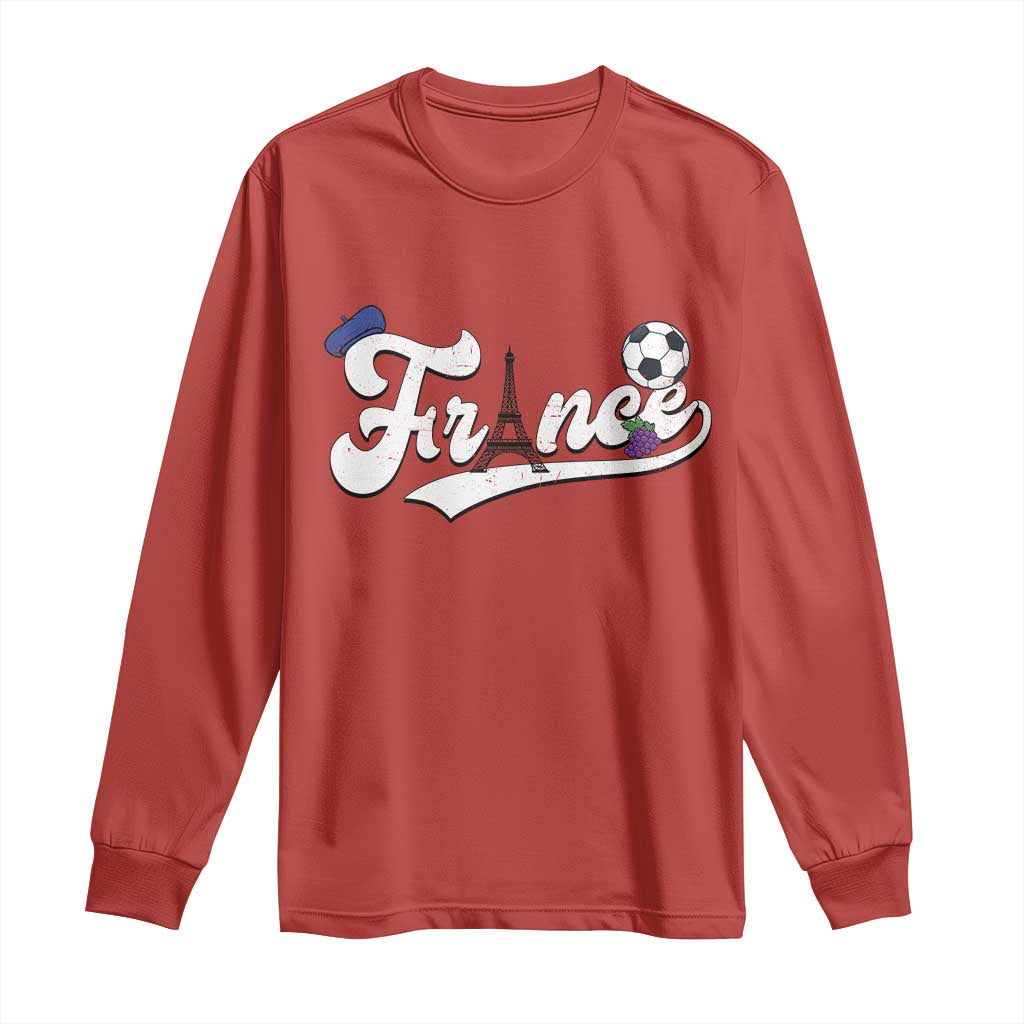 France Soccer Supporter Long Sleeve Shirt Game Day French Football Gift TS12 Red Print Your Wear