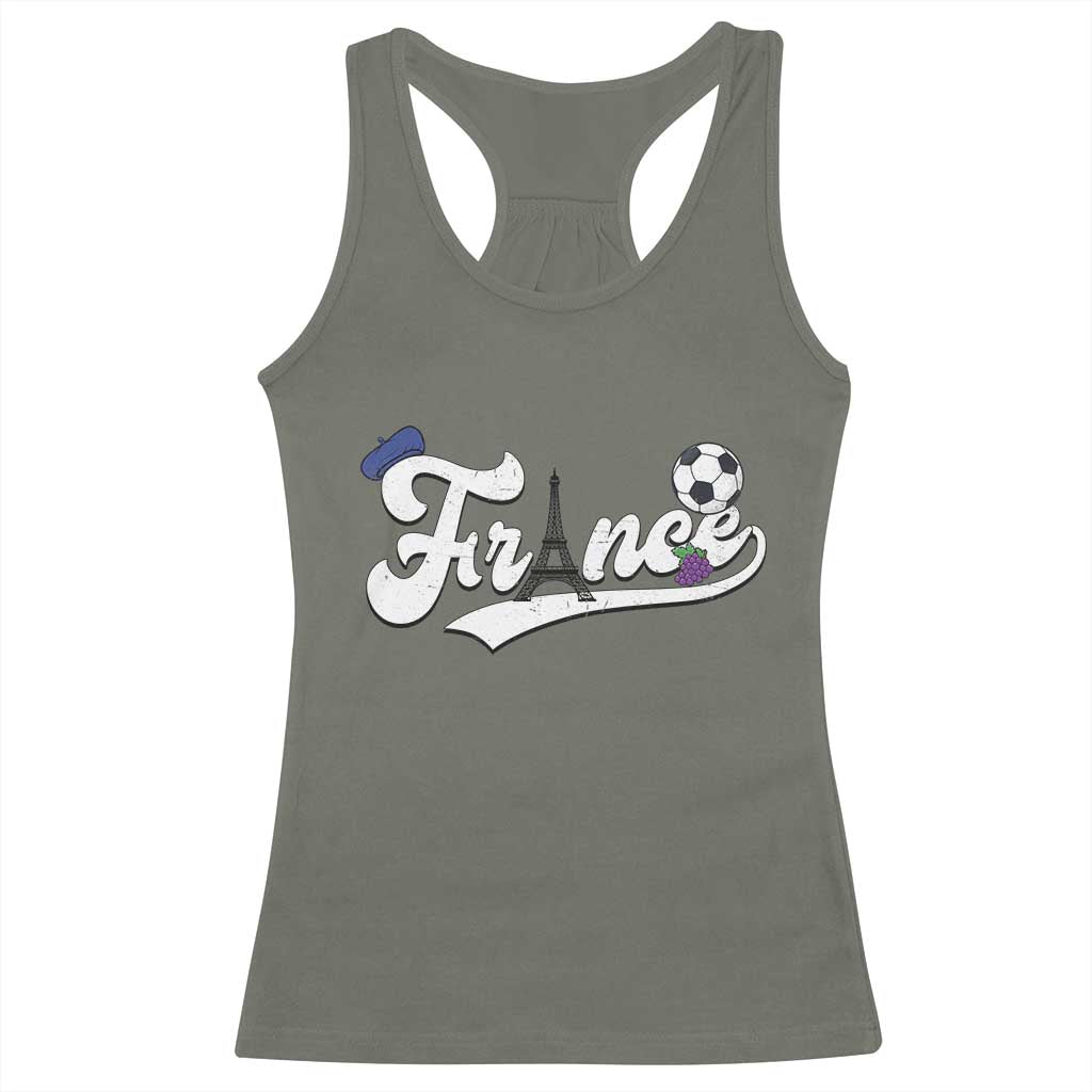 France Soccer Supporter Racerback Tank Top Game Day French Football Gift TS12 Military Green Print Your Wear