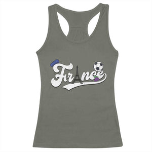 France Soccer Supporter Racerback Tank Top Game Day French Football Gift TS12 Military Green Print Your Wear