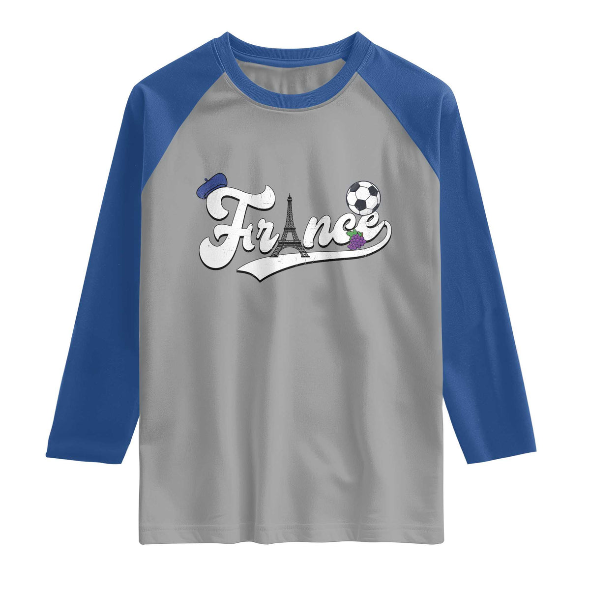 France Soccer Supporter Raglan Shirt Game Day French Football Gift TS12 Sport Gray Royal Print Your Wear