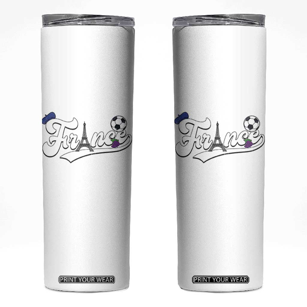 France Soccer Supporter Skinny Tumbler Game Day French Football Gift TS12 White Print Your Wear