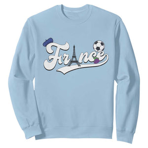 France Soccer Supporter Sweatshirt Game Day French Football Gift TS12 Light Blue Print Your Wear