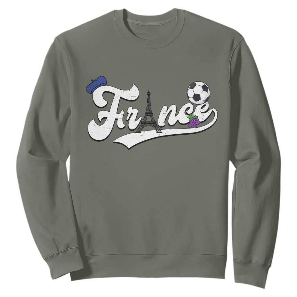 France Soccer Supporter Sweatshirt Game Day French Football Gift TS12 S Military Green Print Your Wear