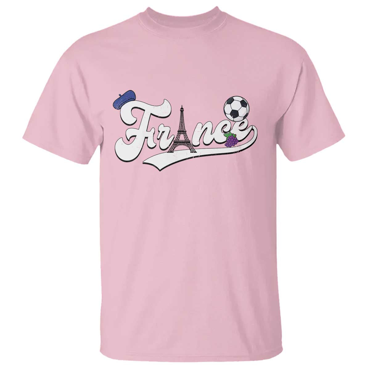 France Soccer Supporter T Shirt Game Day French Football Gift TS12 Light Pink Print Your Wear