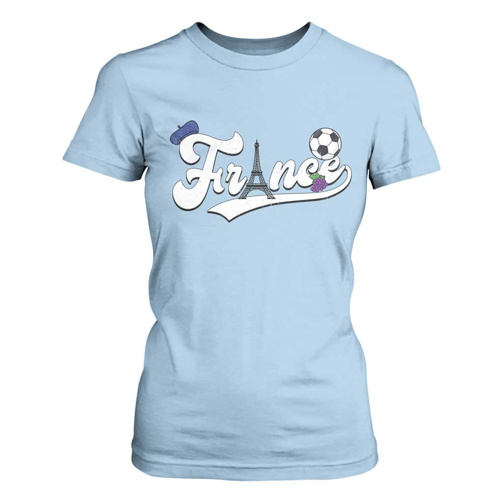 France Soccer Supporter T Shirt For Women Game Day French Football Gift TS12 Light Blue Print Your Wear