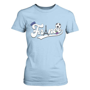 France Soccer Supporter T Shirt For Women Game Day French Football Gift TS12 Light Blue Print Your Wear
