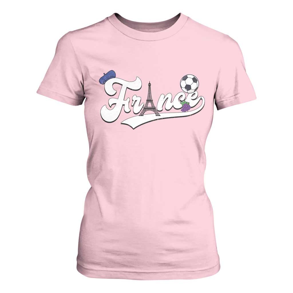 France Soccer Supporter T Shirt For Women Game Day French Football Gift TS12 Light Pink Print Your Wear