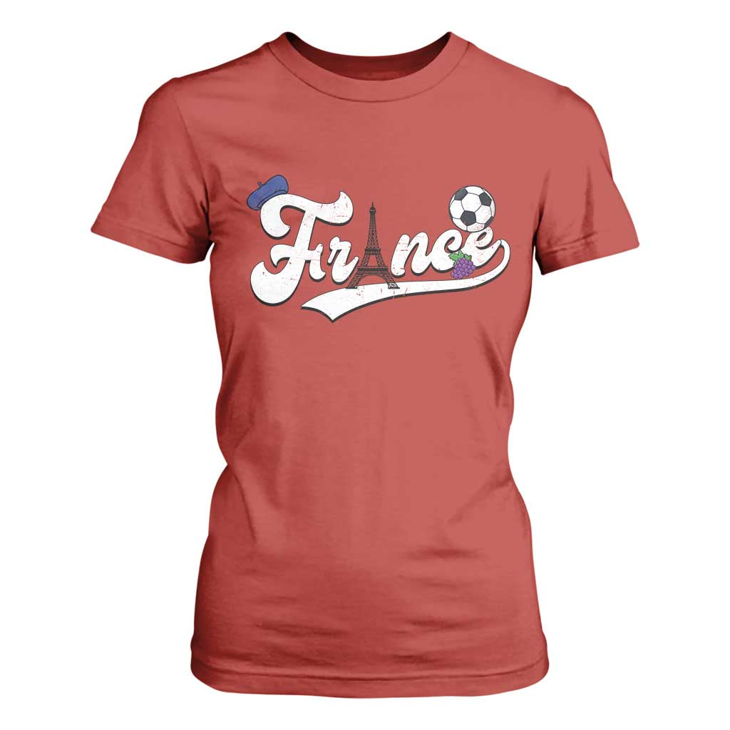 France Soccer Supporter T Shirt For Women Game Day French Football Gift TS12 Red Print Your Wear