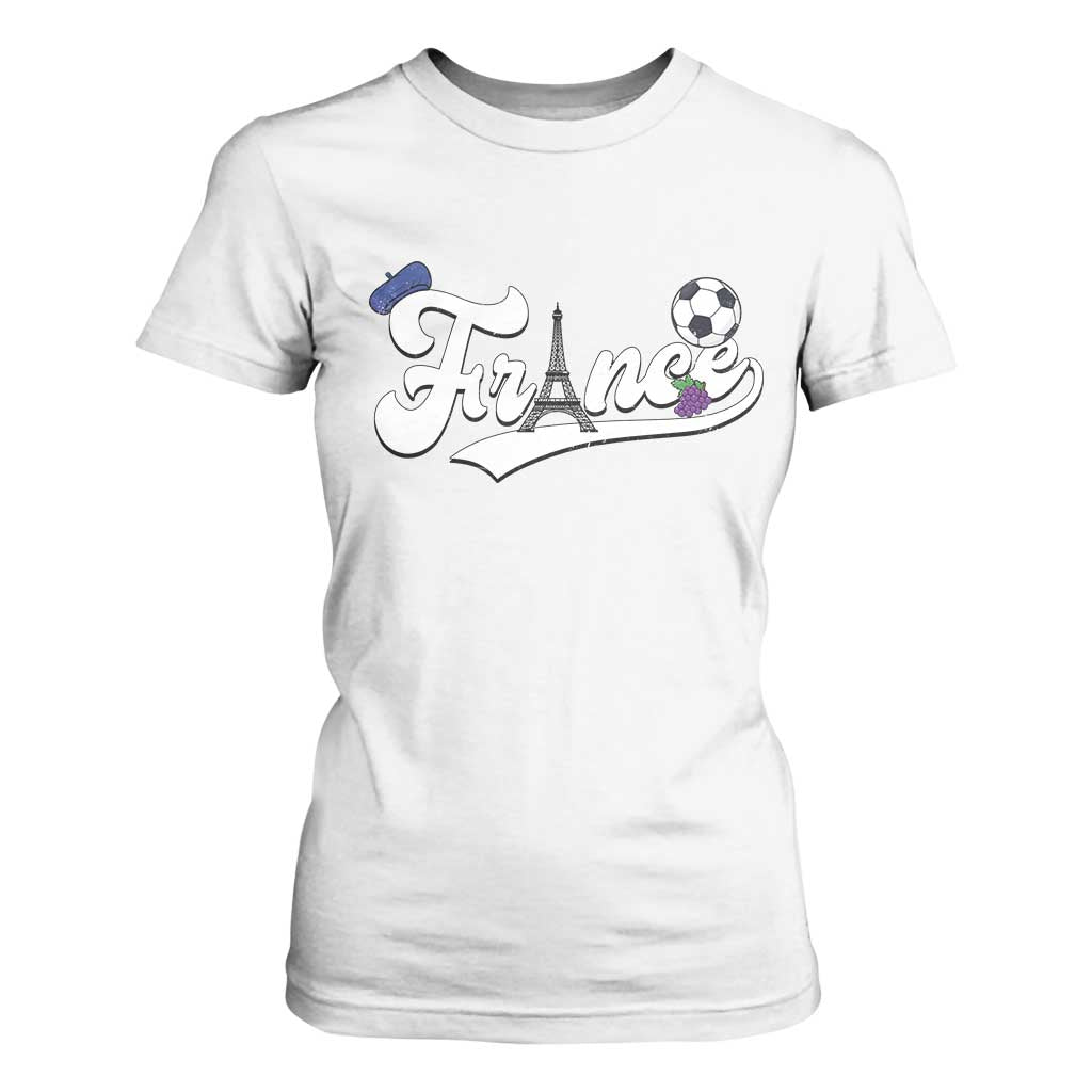 France Soccer Supporter T Shirt For Women Game Day French Football Gift TS12 White Print Your Wear